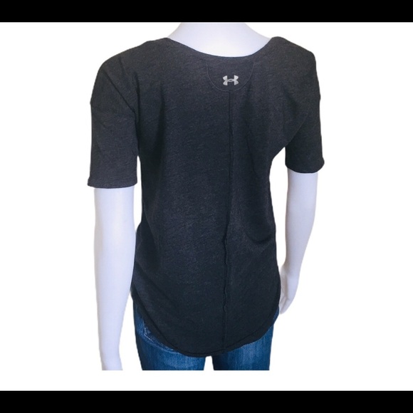 UNDER ARMOUR Tee/Top With Cap Sleeves Charcoal Grey Size Small - Picture 7 of 12